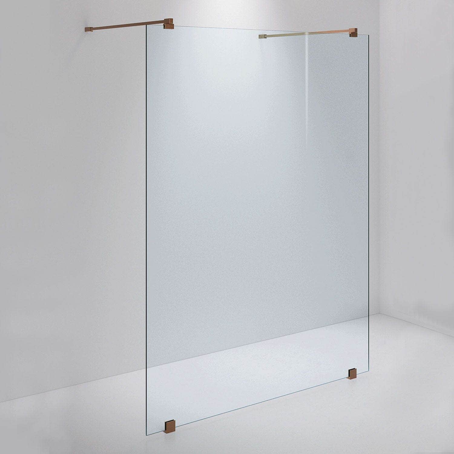 INR Dusjvegg ARC 43 Måltilpasset Brushed bronze / Måltilpasset / Klart glass INR Iconic Nordic Rooms Dusjvegg INR-14302600
