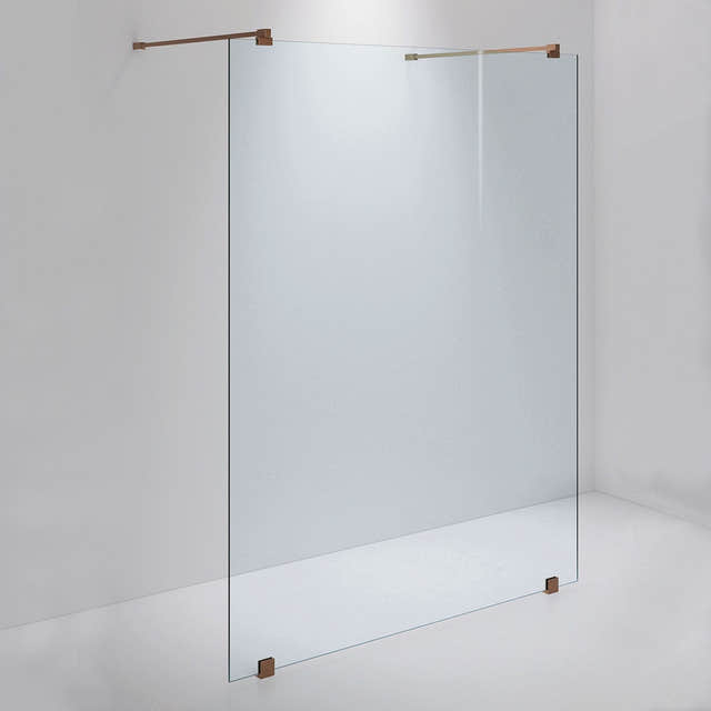 INR Dusjvegg ARC 43 Måltilpasset Brushed bronze / Måltilpasset / Klart glass INR Iconic Nordic Rooms Dusjvegg INR-14302600