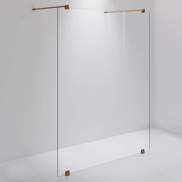 INR Dusjvegg ARC 43 Måltilpasset Brushed bronze / Måltilpasset / Opal klart glass INR Iconic Nordic Rooms Dusjvegg INR-14312600