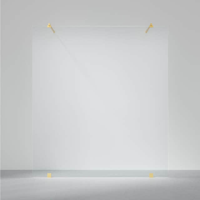 INR Dusjvegg ARC 43 Original Måltilpasset Brushed brass / Måltilpasset / Klart glass INR Iconic Nordic Rooms Dusjvegg INR-14302800