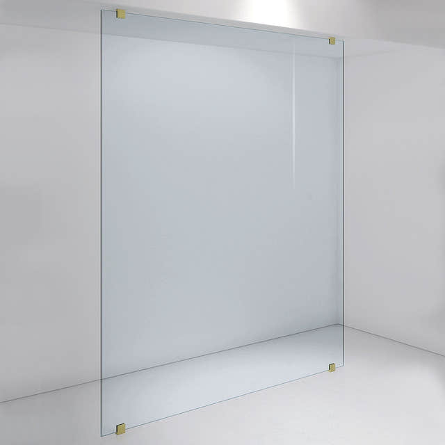 INR Dusjvegg ARC 43 Plus Måltilpasset Brushed brass / Måltilpasset / Klart glass INR Iconic Nordic Rooms Dusjvegg INR-143102800
