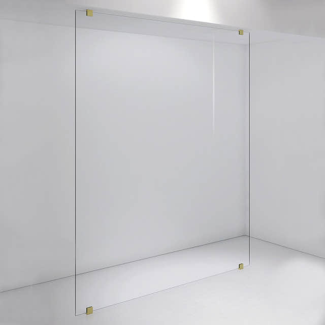 INR Dusjvegg ARC 43 Plus Måltilpasset Brushed brass / Måltilpasset / Opal klart glass INR Iconic Nordic Rooms Dusjvegg INR-143112800