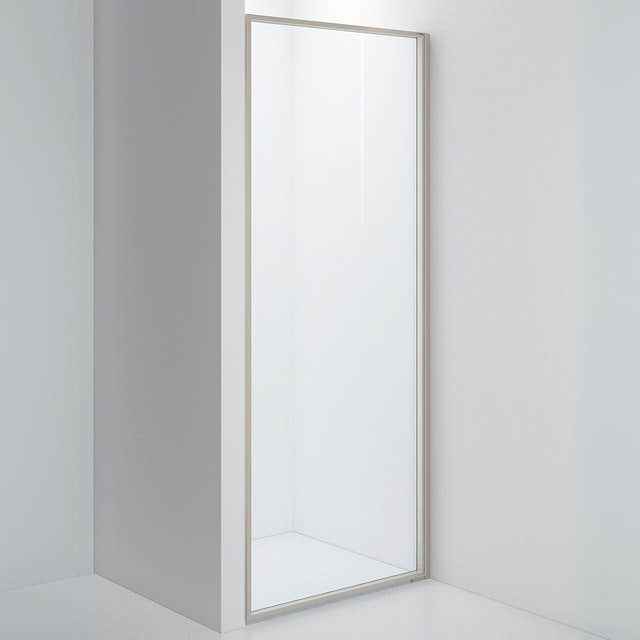 INR Dusjvegg EDGE 2 Måltilpasset - høyre / Stone / Klart glass INR Iconic Nordic Rooms Dusjvegg INR-202202400