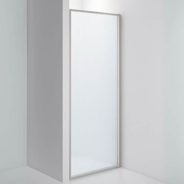 INR Dusjvegg EDGE 2 Måltilpasset - høyre / Stone / Sway glass INR Iconic Nordic Rooms Dusjvegg INR-202241400