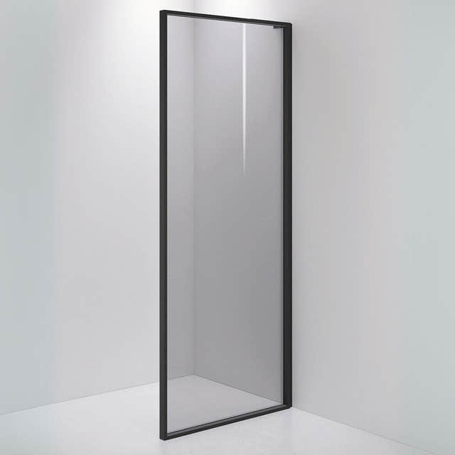 INR Dusjvegg EDGE 20 900 mm / Matt svart / Grått glass INR Iconic Nordic Rooms Dusjvegg INR-220003190