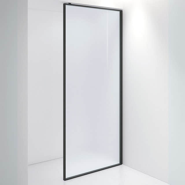 INR Dusjvegg EDGE 20 Plus 900 mm / Matt svart / Frostet glass INR Iconic Nordic Rooms Dusjvegg