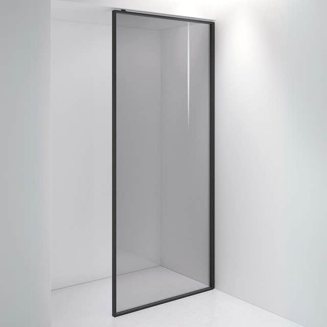 INR Dusjvegg EDGE 20 Plus 900 mm / Matt svart / Grått glass INR Iconic Nordic Rooms Dusjvegg