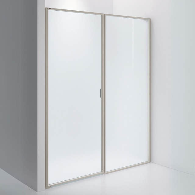 INR Dusjvegg EDGE 4 Måltilpasset - venstre / Stone / Frostet glass INR Iconic Nordic Rooms Dusjvegg INR-204110400
