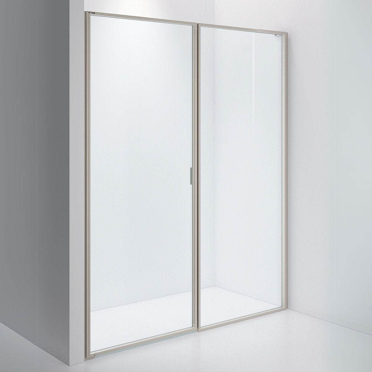 INR Dusjvegg EDGE 4 Måltilpasset - venstre / Stone / Klart glass INR Iconic Nordic Rooms Dusjvegg INR-204102400