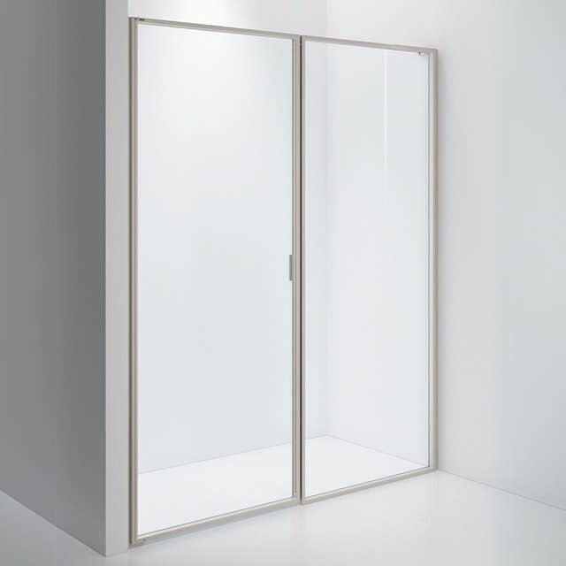 INR Dusjvegg EDGE 4 Måltilpasset - venstre / Stone / Klart glass INR Iconic Nordic Rooms Dusjvegg INR-204102400