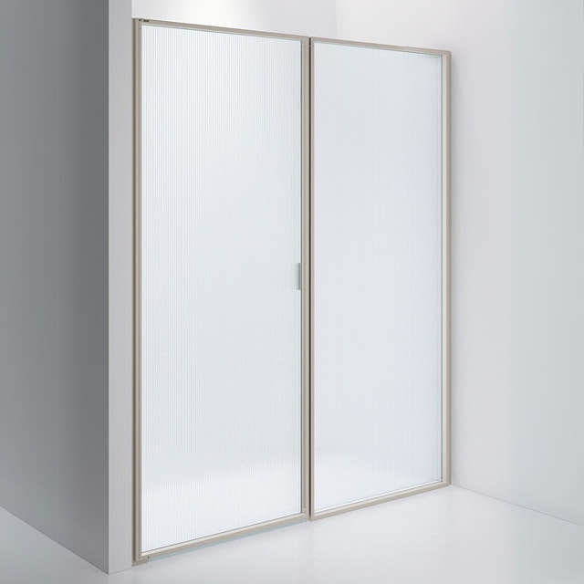 INR Dusjvegg EDGE 4 Måltilpasset - venstre / Stone / Sway glass INR Iconic Nordic Rooms Dusjvegg INR-204141400
