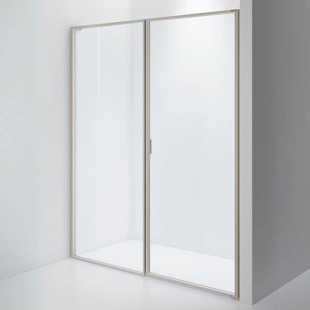 INR Dusjvegg EDGE 4 Måltlpasset - høyre / Stone / Klart glass INR Iconic Nordic Rooms Dusjvegg INR-204202400
