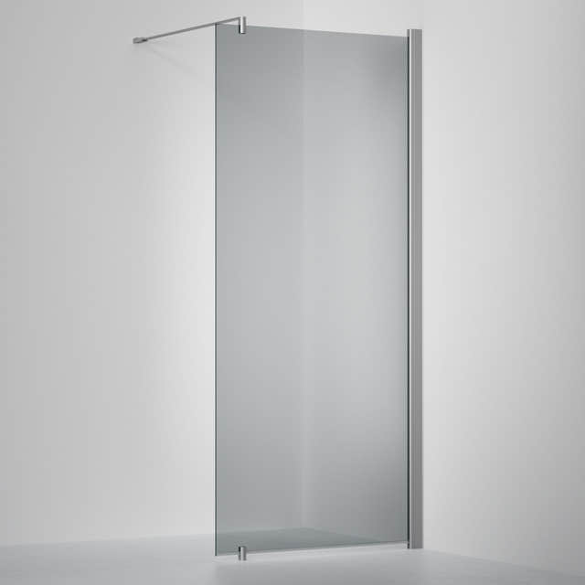 INR Dusjvegg LINC 20 Original Måltilpasset Matt aluminium / Måltilpasset / Grått glass INR Iconic Nordic Rooms Dusjvegg INR-52003900