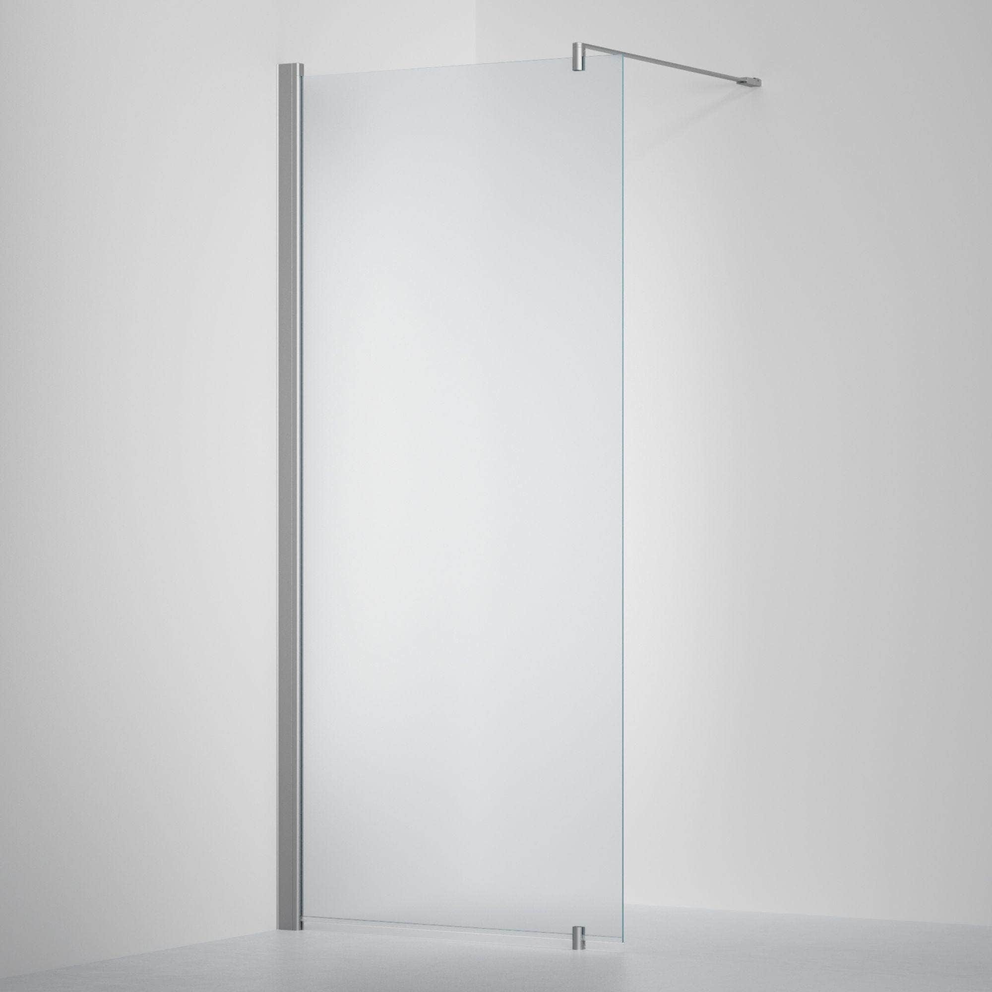 INR Dusjvegg LINC 20 Original Måltilpasset Matt aluminium / Måltilpasset - venstre / Frostet glass INR Iconic Nordic Rooms Dusjvegg INR-520110900