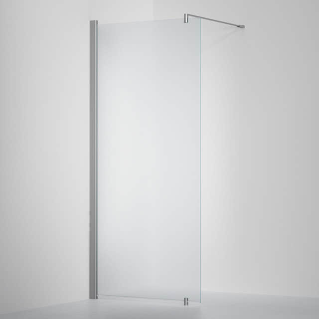 INR Dusjvegg LINC 20 Original Måltilpasset Matt aluminium / Måltilpasset - venstre / Frostet glass INR Iconic Nordic Rooms Dusjvegg INR-520110900