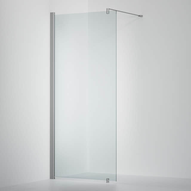 INR Dusjvegg LINC 20 Original Måltilpasset Matt aluminium / Måltilpasset - venstre / Timeless klart glass INR Iconic Nordic Rooms Dusjvegg INR-520111900