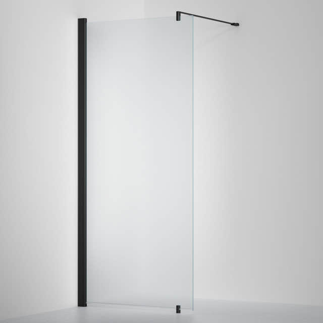 INR Dusjvegg LINC 20 Original Måltilpasset Svart matt / Måltilpasset - venstre / Frostet glass INR Iconic Nordic Rooms Dusjvegg INR-520110100