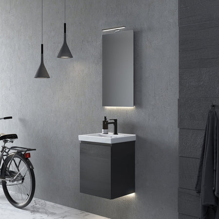 INR FEEL firkantet speil med lys (lampe/underlys)