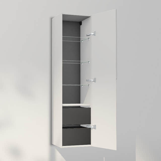 INR Grip 40/40 Høyskap med skuffer Pure white / 40cm / Høyre INR Iconic Nordic Rooms Høyskap bad INR-395916H