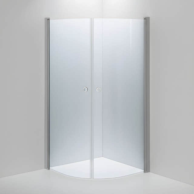 INR LINC NIAGARA Dusjhjørne Lav Modell H180cm Matt aluminium / 90x90cm / Klart glass INR Iconic Nordic Rooms Dusjhjørne INR-56302999