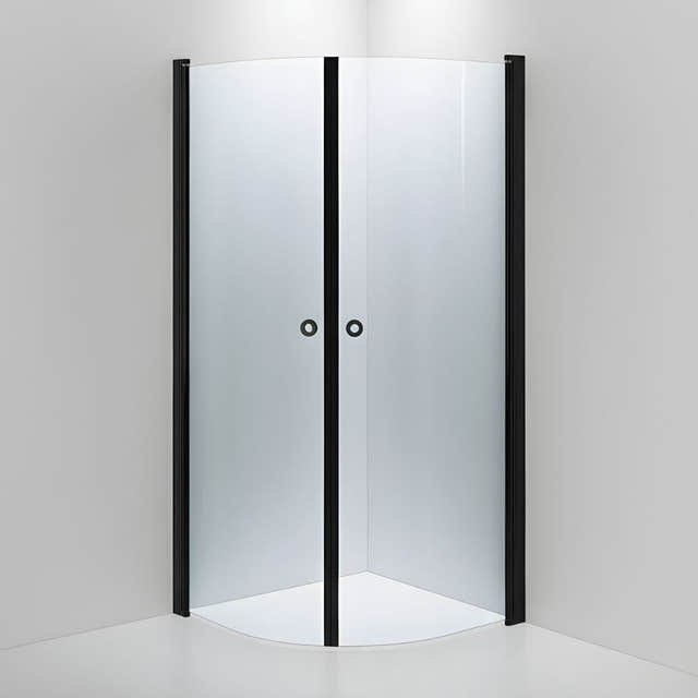INR LINC NIAGARA Dusjhjørne Lav Modell H180cm Svart matt / 90x90cm / Klart glass INR Iconic Nordic Rooms Dusjhjørne INR-56302199