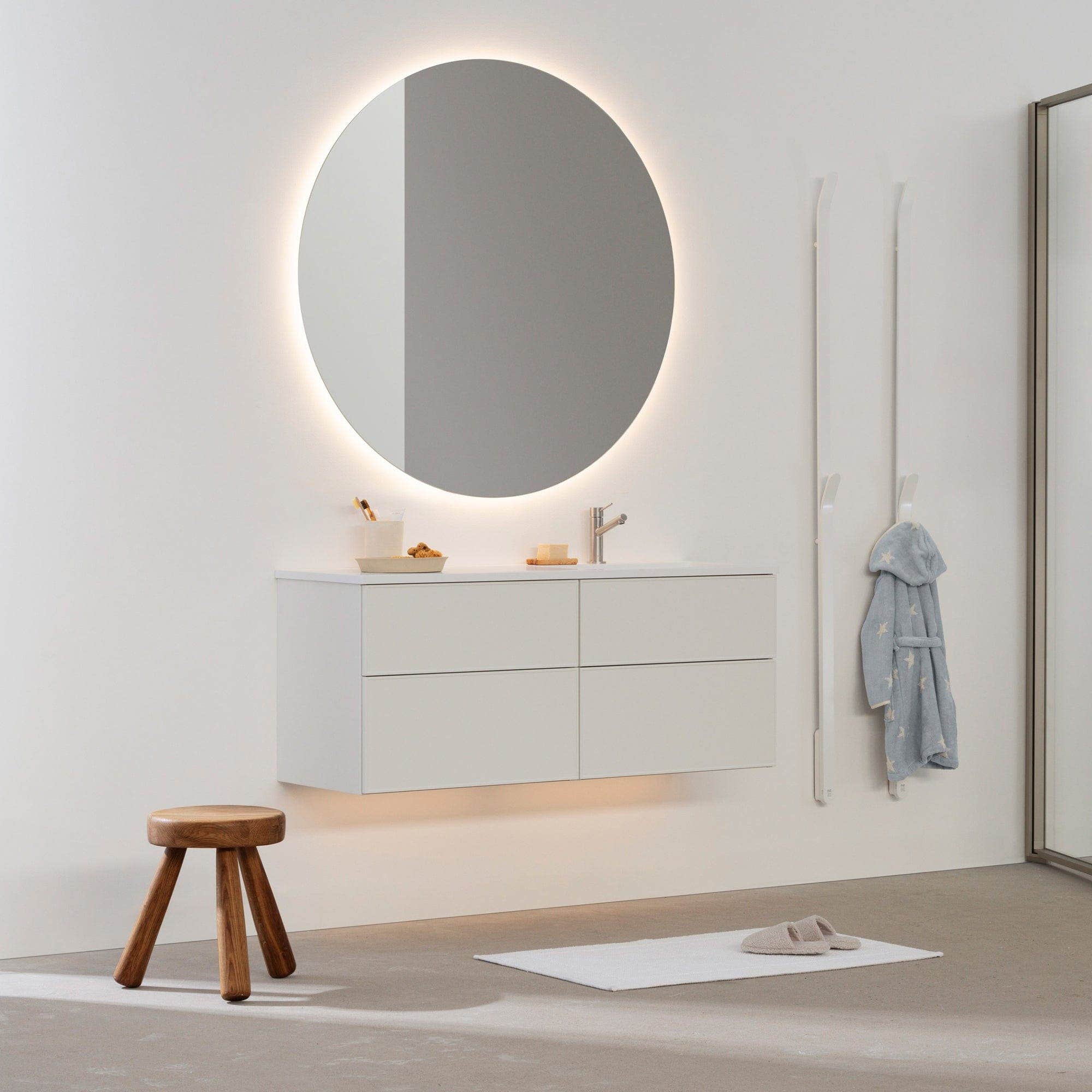 INR LOOX Speil Ø70-110 LED-Belysning INR Iconic Nordic Rooms Baderomsspeil