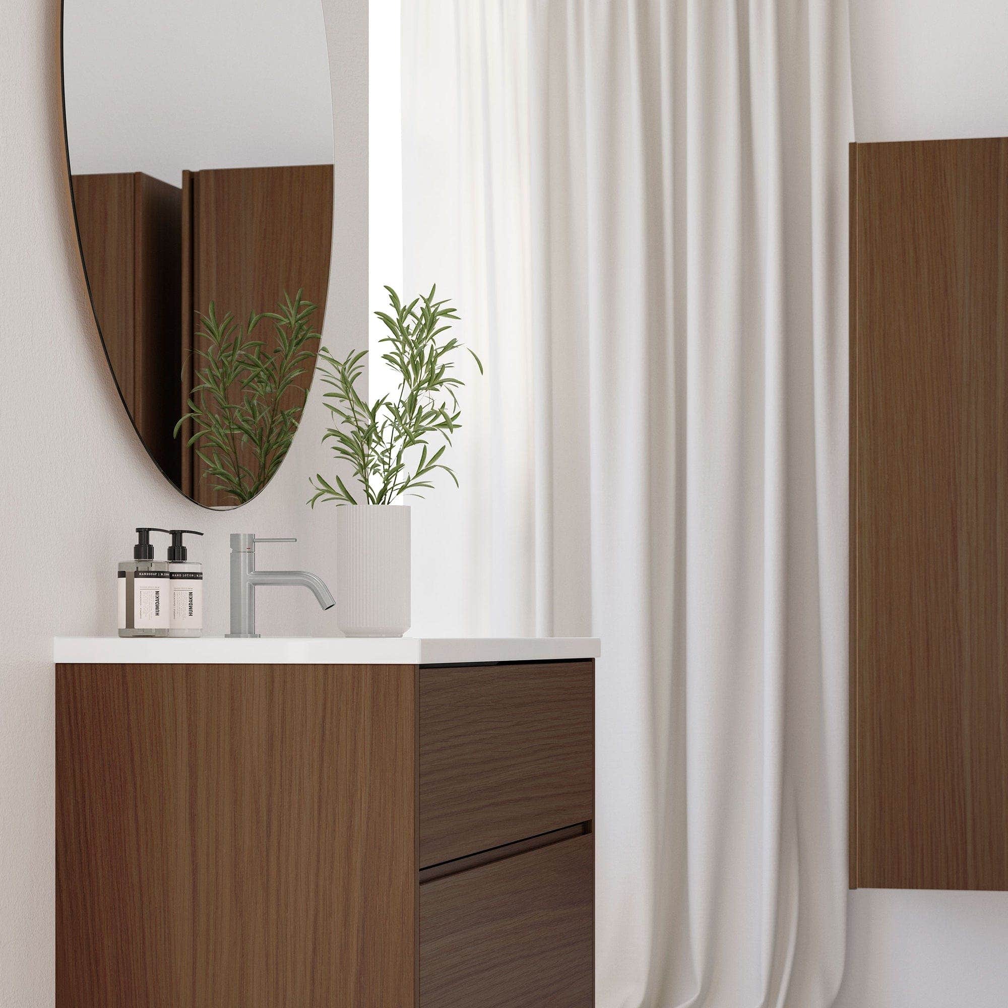 INR LOOX Speil Ø70-110 LED-Belysning INR Iconic Nordic Rooms Baderomsspeil