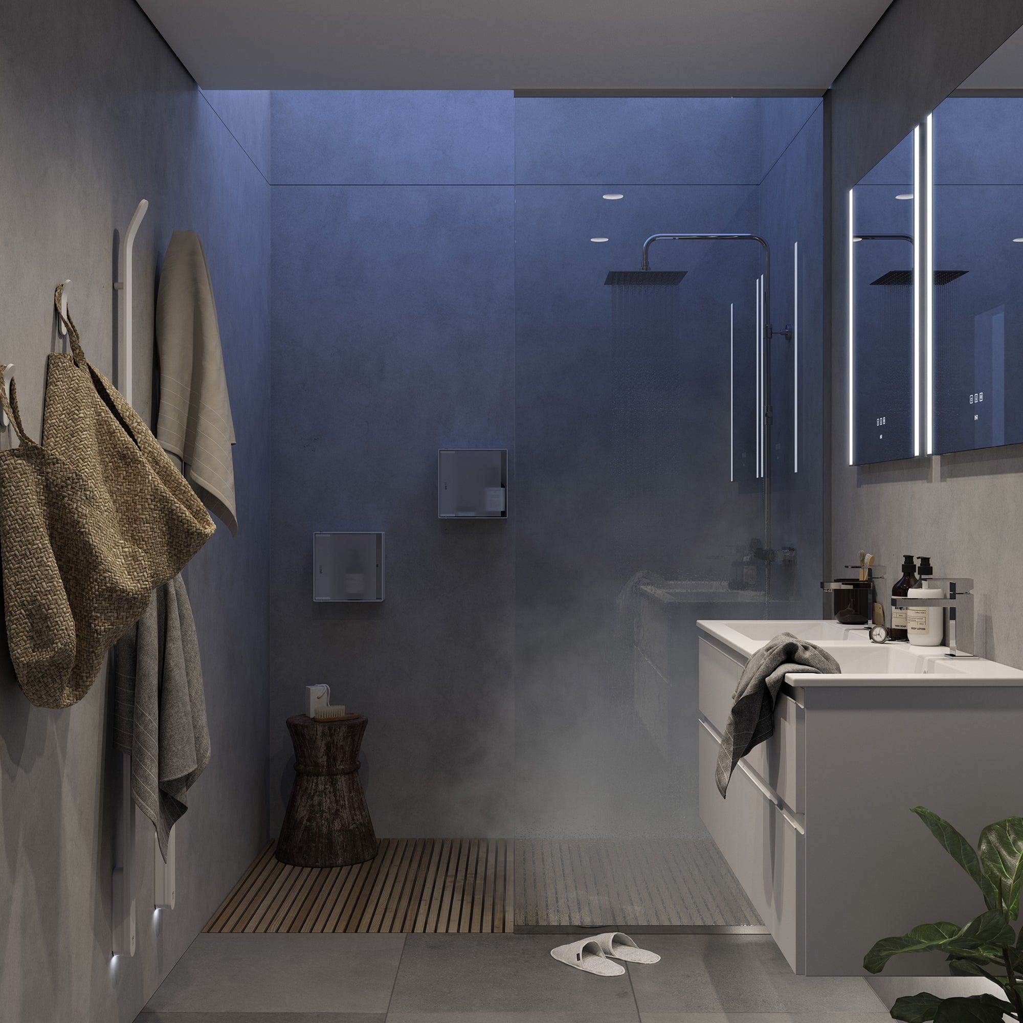 INR SCENE Speil med Regulerbar sidebelysning B500-1200xH720xD30/70mm INR Iconic Nordic Rooms Baderomsspeil