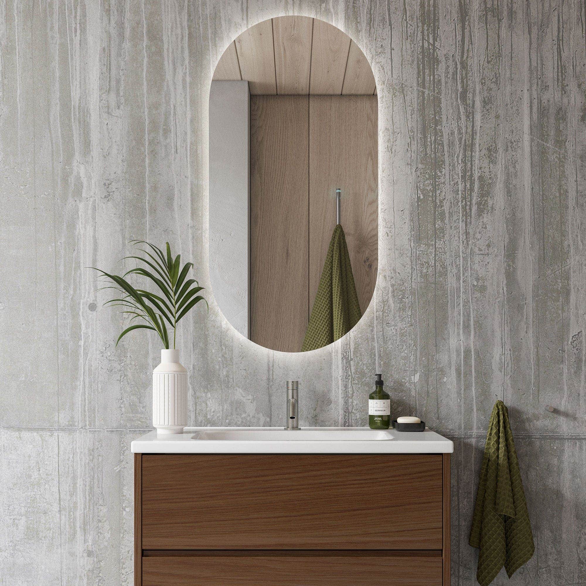 INR SLOT 50 Speil med LED-belysning B500xH1000xD30mm 50cm INR Iconic Nordic Rooms Baderomsspeil INR-341150