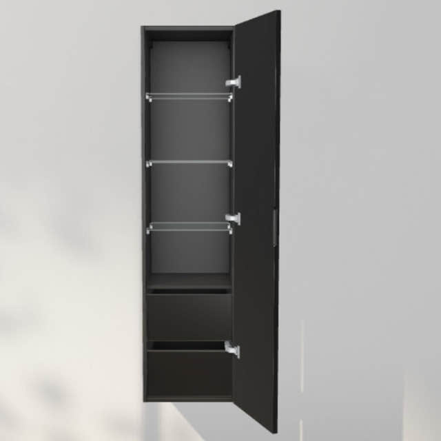INR Solid 40/40 Høyskap med skuffer Black oak / 40cm / Høyre INR Iconic Nordic Rooms Høyskap bad INR-386239H
