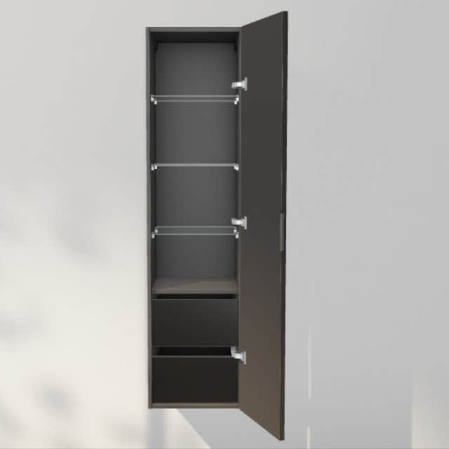 INR Solid 40/40 Høyskap med skuffer Carbon grey / 40cm / Høyre INR Iconic Nordic Rooms Høyskap bad INR-386253H