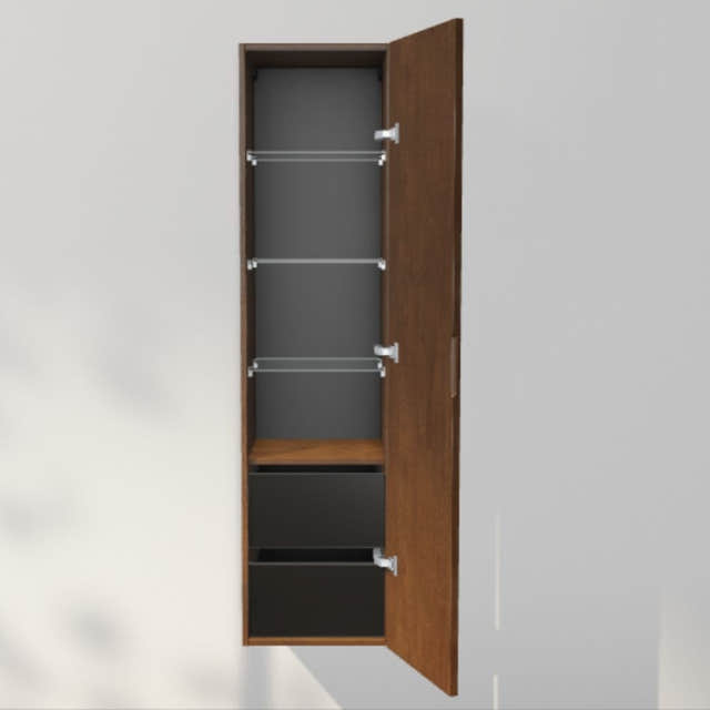 INR Solid 40/40 Høyskap med skuffer Dark oak / 40cm / Høyre INR Iconic Nordic Rooms Høyskap bad INR-386238H