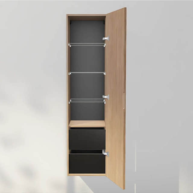 INR Solid 40/40 Høyskap med skuffer Natural oak / 40cm / Høyre INR Iconic Nordic Rooms Høyskap bad INR-386234H