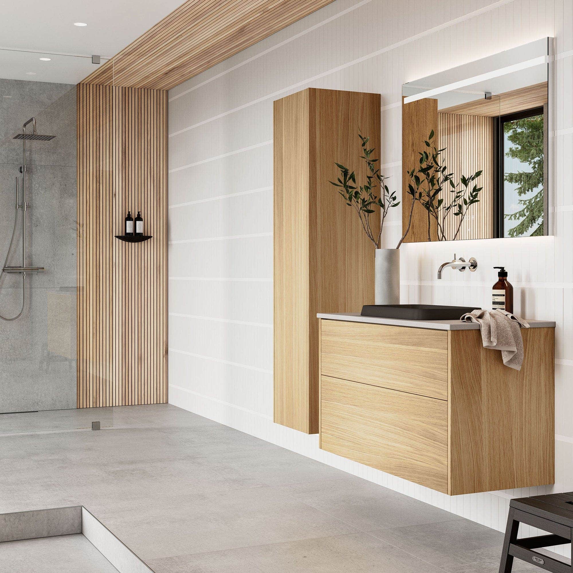 INR TOUCH Speil med Innfelt belysning, B600-1400xH720xD30mm INR Iconic Nordic Rooms Baderomsspeil