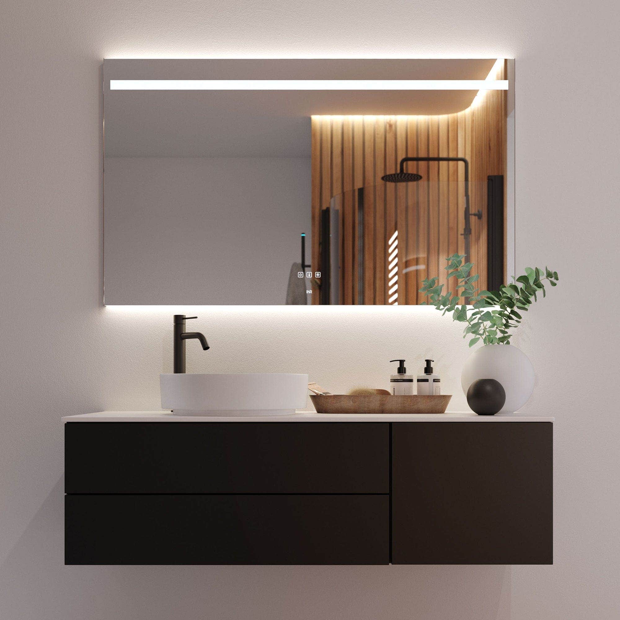 INR TOUCH Speil med Innfelt belysning, B600-1400xH720xD30mm INR Iconic Nordic Rooms Baderomsspeil