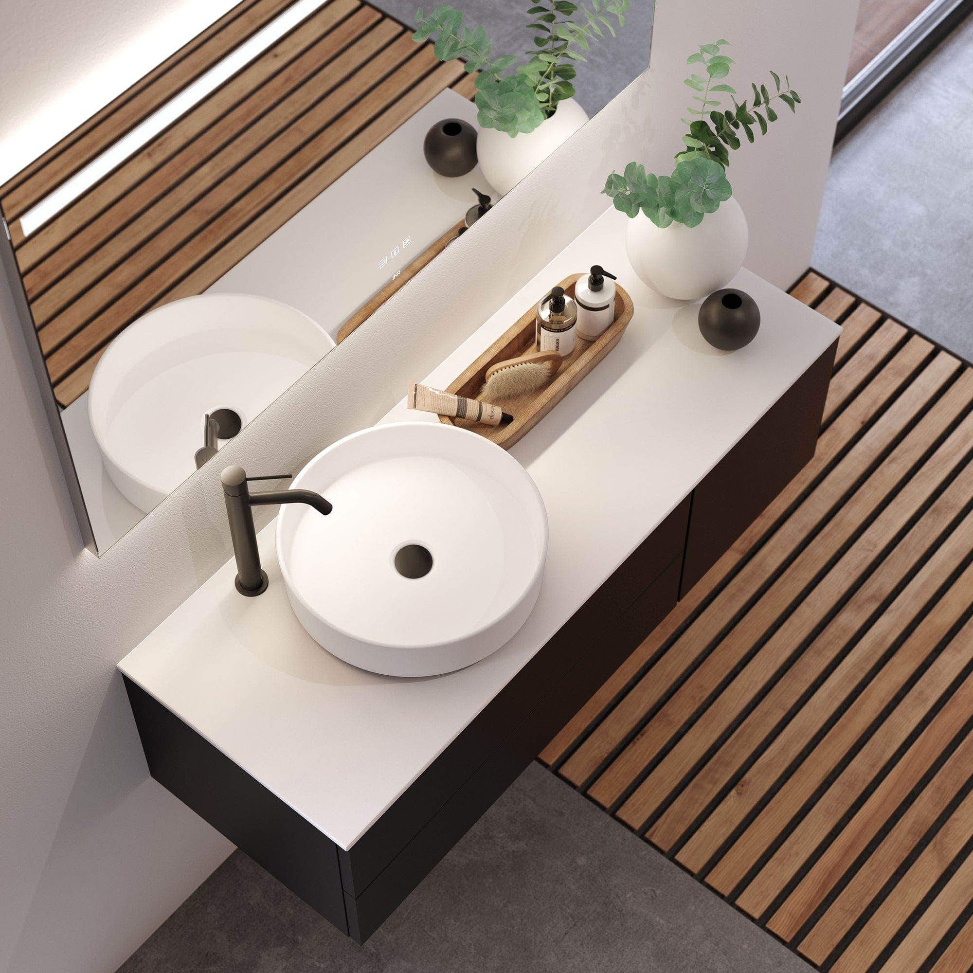 INR TOUCH Speil med Innfelt belysning, B600-1400xH720xD30mm INR Iconic Nordic Rooms Baderomsspeil
