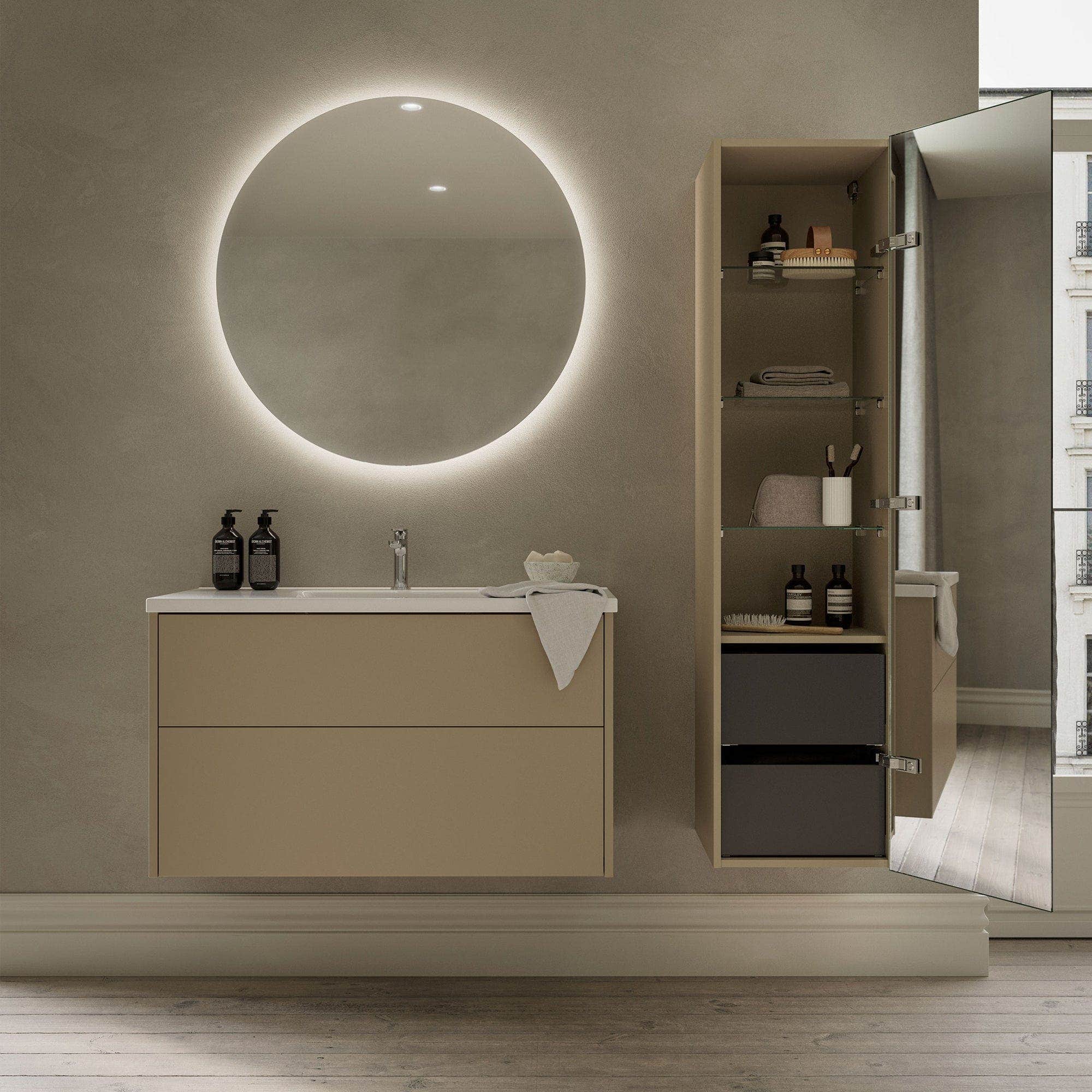 INR TWIN 40 Høyskap med 4 Hyller og 2 Skuffer B400xH1600xD390mm INR Iconic Nordic Rooms Høyskap bad