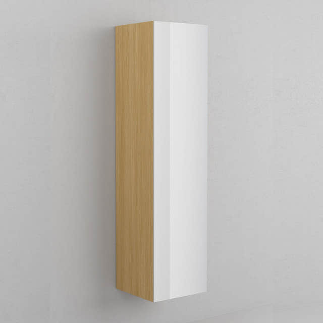 INR TWIN 40 Høyskap med 4 Hyller og 2 Skuffer B400xH1600xD390mm Natural oak / 40cm / Høyre hengslet INR Iconic Nordic Rooms Høyskap bad INR-367734H