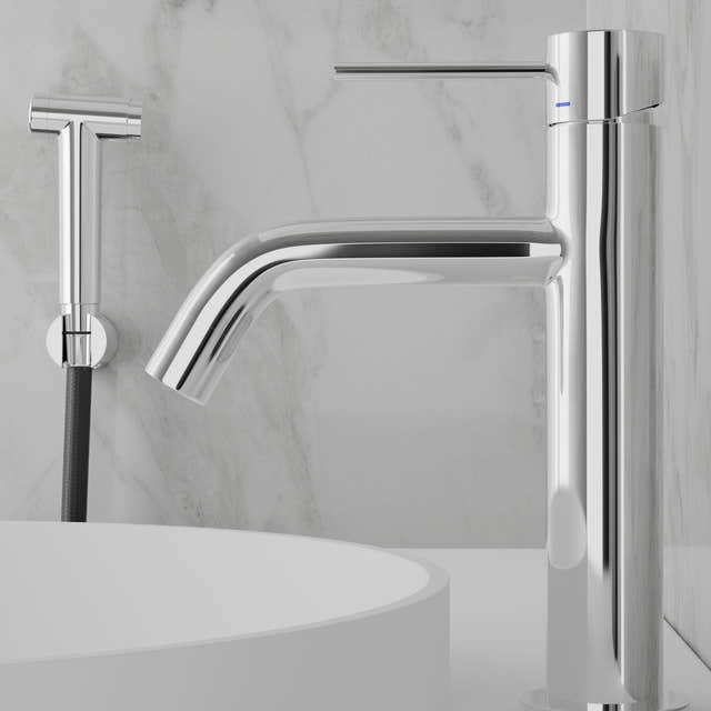 INR Voyage Mid Servantbatteri med Hånddusj Polished INR Iconic Nordic Rooms Servantbatteri INR-80001429