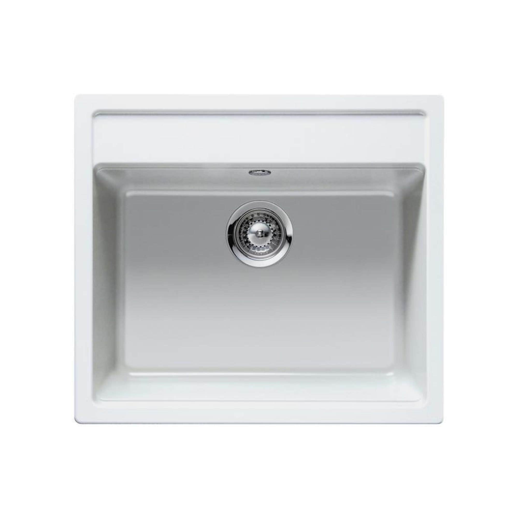 Intra Granite Nemo N100S Kjøkkenvask Alpina hvit / Underliming / Uten Oppløftsventil Intra Kjøkkenvask GRO-NEMON100SM-ALP-UL