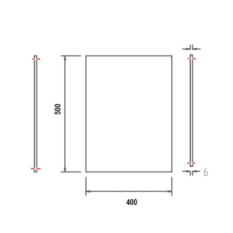 Intra Speil i rustfritt B60 For skjult feste - TBMIRROR6040 Intra Baderomsspeil GRO-7513022