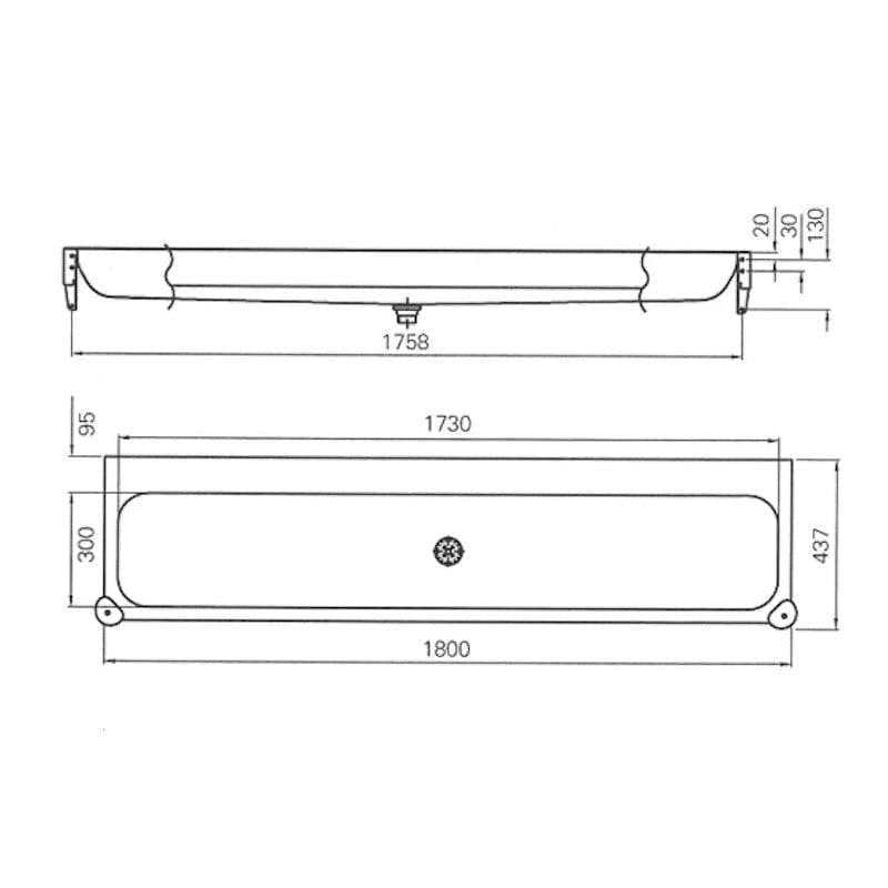 Intra vaskerenne P18 med bumpers. uten bakplate Intra Utslagsvask GRO-6321919