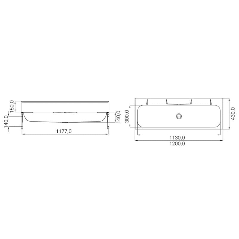 Intra Vaskerenne PV120 med bakplate Intra Utslagsvask GRO-6321903