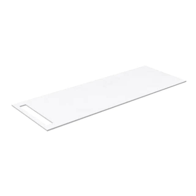 Korsbakken Benkeplate HPL med 1 håndkleholder Hvit matt / 1 side / 130cm Korsbakken Benkeplate bad KO-513402130