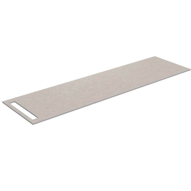 Korsbakken Benkeplate HPL med 1 håndkleholder Sand / 1 side / 130cm Korsbakken Benkeplate bad KO-513480130