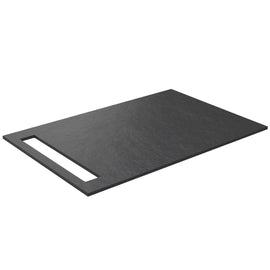 Korsbakken Benkeplate HPL med 1 håndkleholder - Svart / 1 side / 70cm