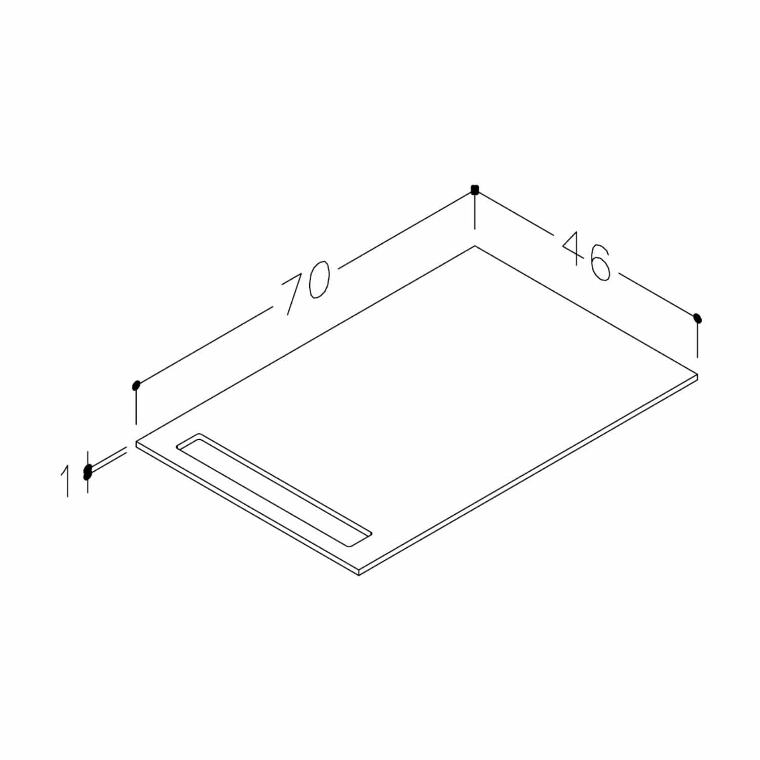 Korsbakken Benkeplate HPL med 1 håndkleholder Terrastein / 1 side / 70cm Korsbakken Benkeplate bad KO-513482070