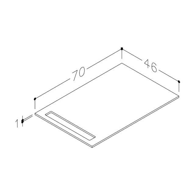 Korsbakken Benkeplate HPL med 1 håndkleholder Terrastein / 1 side / 70cm Korsbakken Benkeplate bad KO-513482070