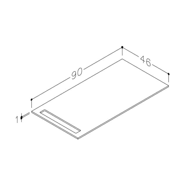 Korsbakken Benkeplate HPL med 1 håndkleholder Terrastein / 1 side / 90cm Korsbakken Benkeplate bad KO-513482090