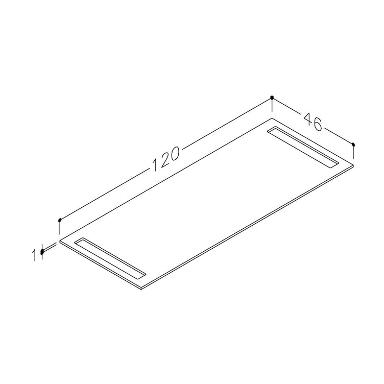 Korsbakken Benkeplate HPL med 2 håndkleholder